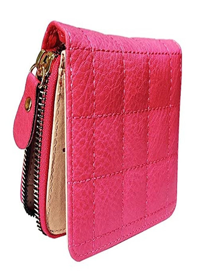 أليكسفيان محفظة صغيرة نسائية من أليكسفيان، حقيبة يد نسائية، محفظة نسائية/سيدات/فتيات، حامل بطاقات بثلاثة جيوب (نقشة مربعات وردية) - Image 1